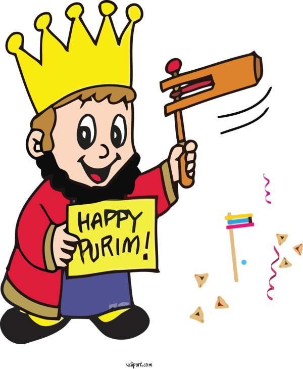 Free Holidays Cartoon Jewish Holiday Holiday For Purim Clipart Transparent Background