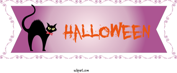 Free Holidays Cat Cat Like Logo For Halloween Clipart Transparent Background