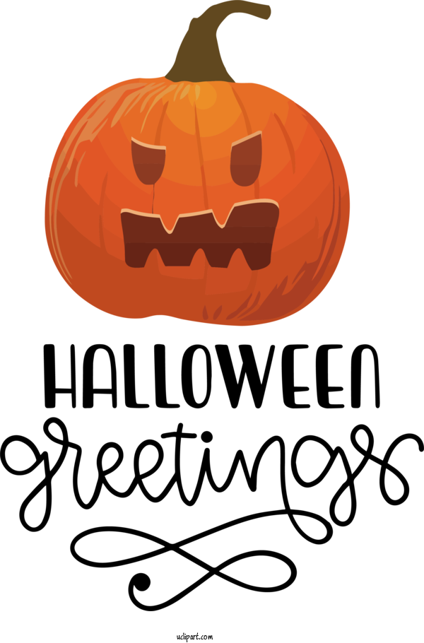 Free Holidays Jack O' Lantern Logo Text For Halloween Clipart Transparent Background