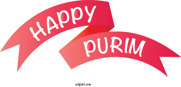 Free Holidays Logo Font Red For Purim Clipart Transparent Background