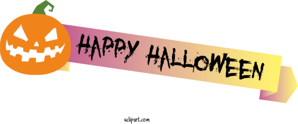 Free Holidays Logo Banner Cartoon For Halloween Clipart Transparent Background