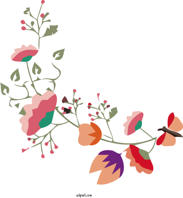 Free Flowers Floral Design Leaf Plant Stem For Flower Clipart Clipart Transparent Background