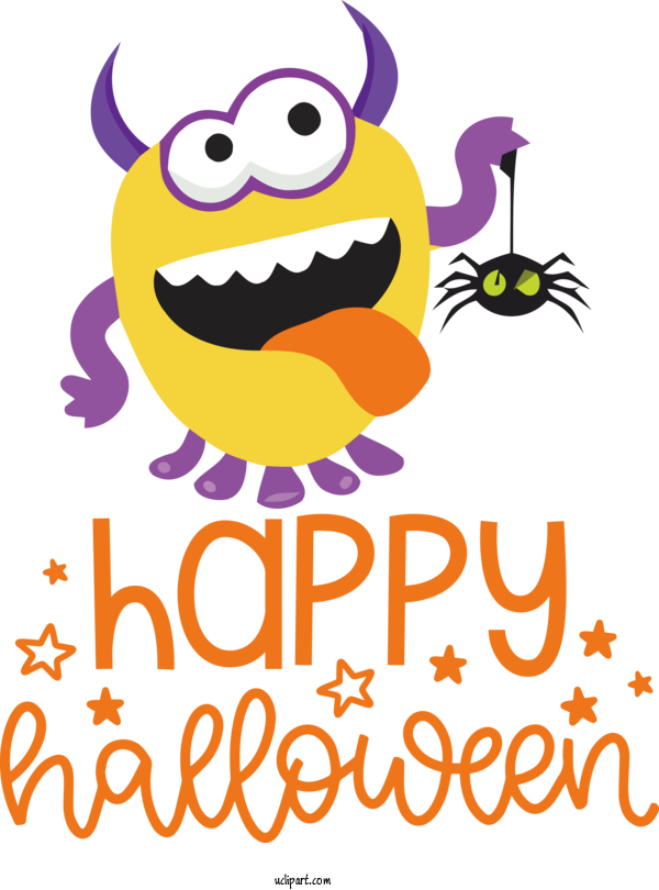 Free Holidays Smiley Cartoon Line For Halloween Clipart Transparent Background