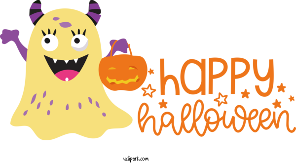 Free Holidays Smiley Yellow Cartoon For Halloween Clipart Transparent Background