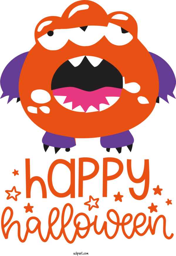 Free Holidays Cartoon Line Text For Halloween Clipart Transparent Background