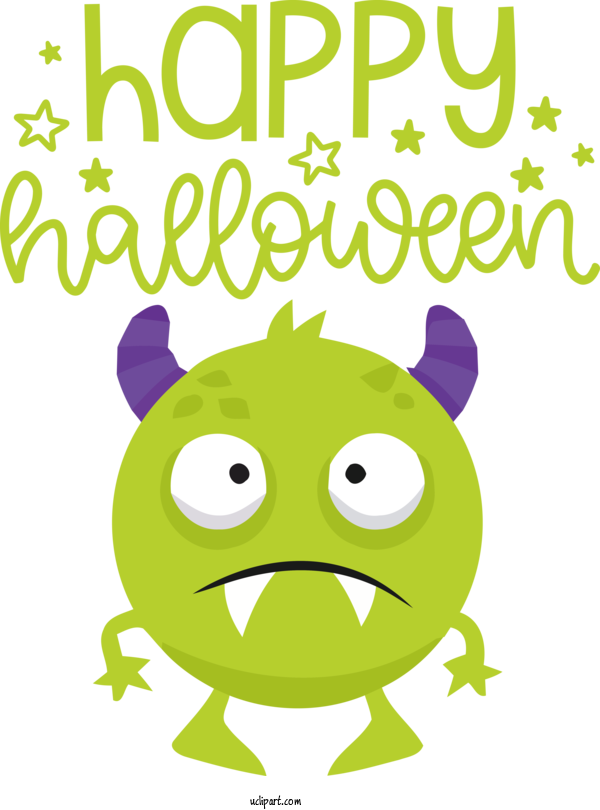 Free Holidays Smiley Cartoon Green For Halloween Clipart Transparent Background