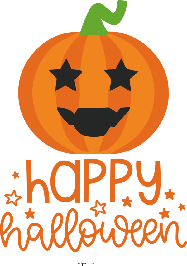 Free Holidays Jack O' Lantern Squash Text For Halloween Clipart Transparent Background