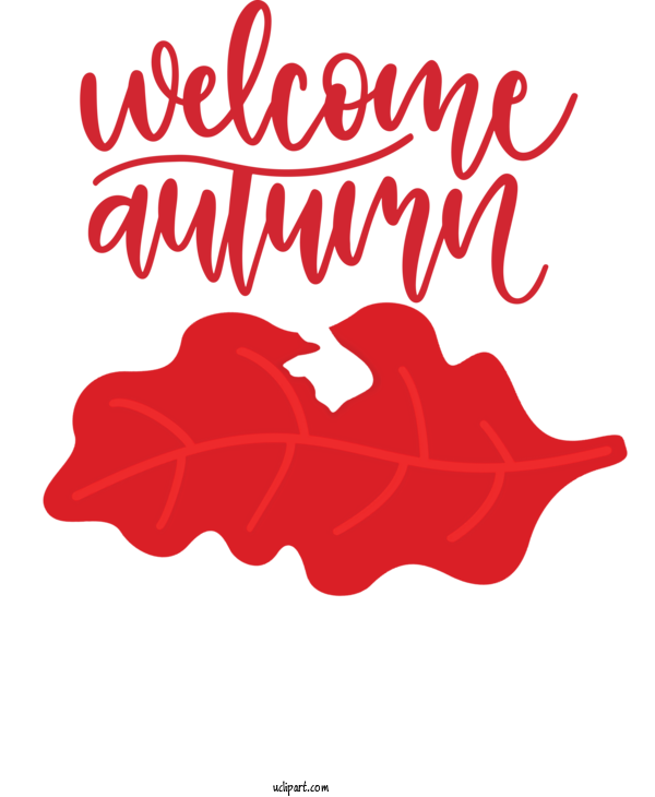 Free Nature Logo Text Red For Autumn Clipart Transparent Background