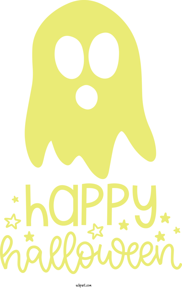 Free Holidays Logo Cartoon Yellow For Halloween Clipart Transparent Background