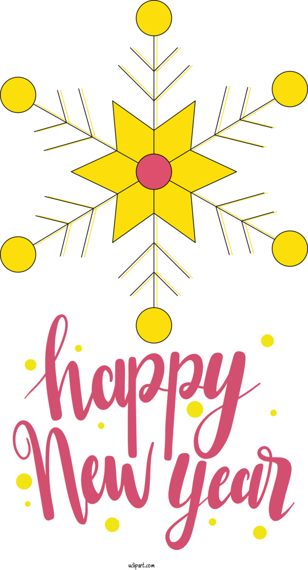 Free Holidays Floral Design Design Yellow For New Year Clipart Transparent Background