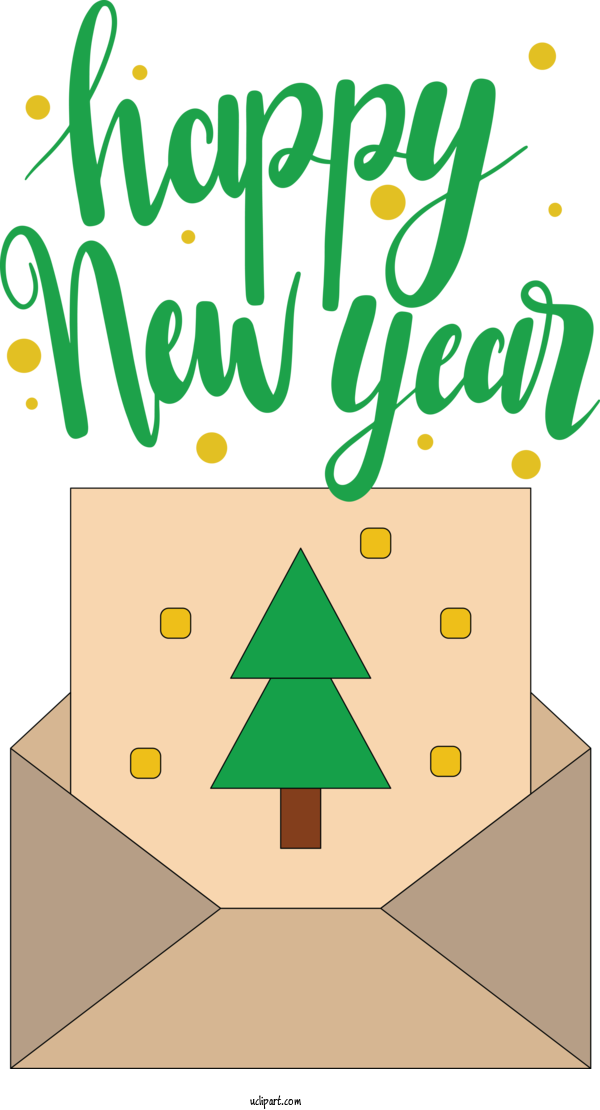 Free Holidays Design Cartoon Green For New Year Clipart Transparent Background