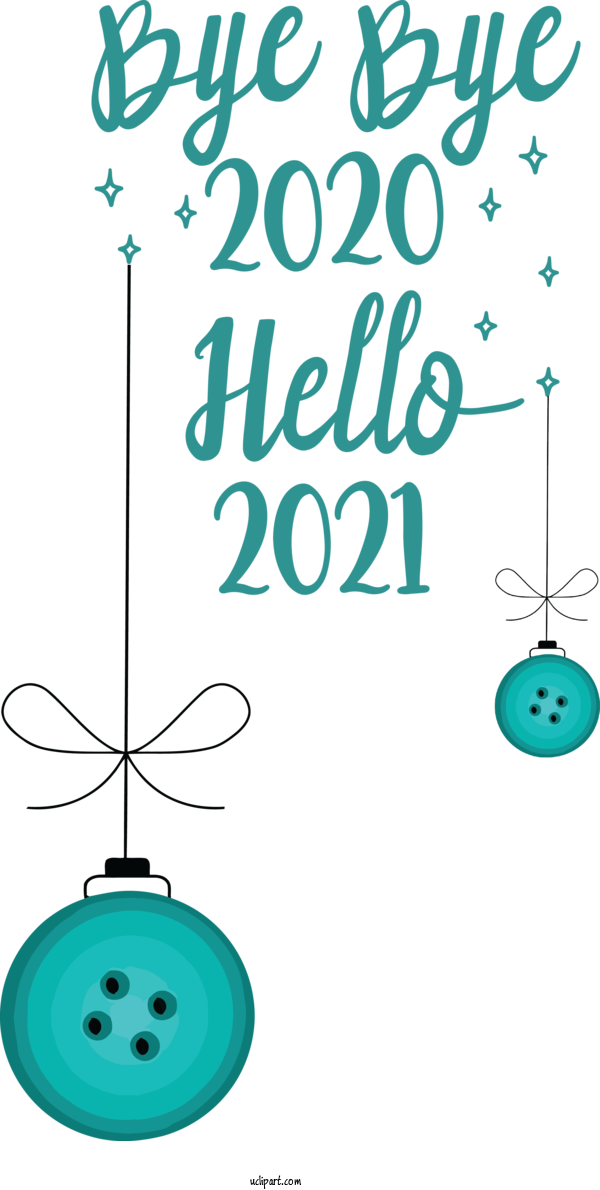Free Holidays Cartoon Aqua M Green For New Year Clipart Transparent Background