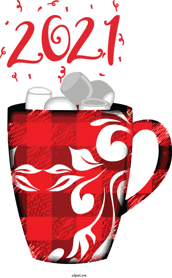 Free Holidays Mug Design Coffee Cup For New Year Clipart Transparent Background