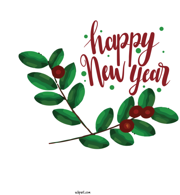 Free Holidays Plant Stem Leaf Flower For New Year Clipart Transparent Background
