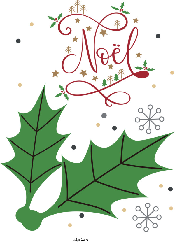 Free Holidays Leaf Plant Stem Floral Design For Christmas Clipart Transparent Background