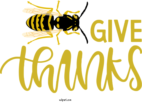 Free Holidays Insect Honey Bee Pollinator For Thanksgiving Clipart Transparent Background