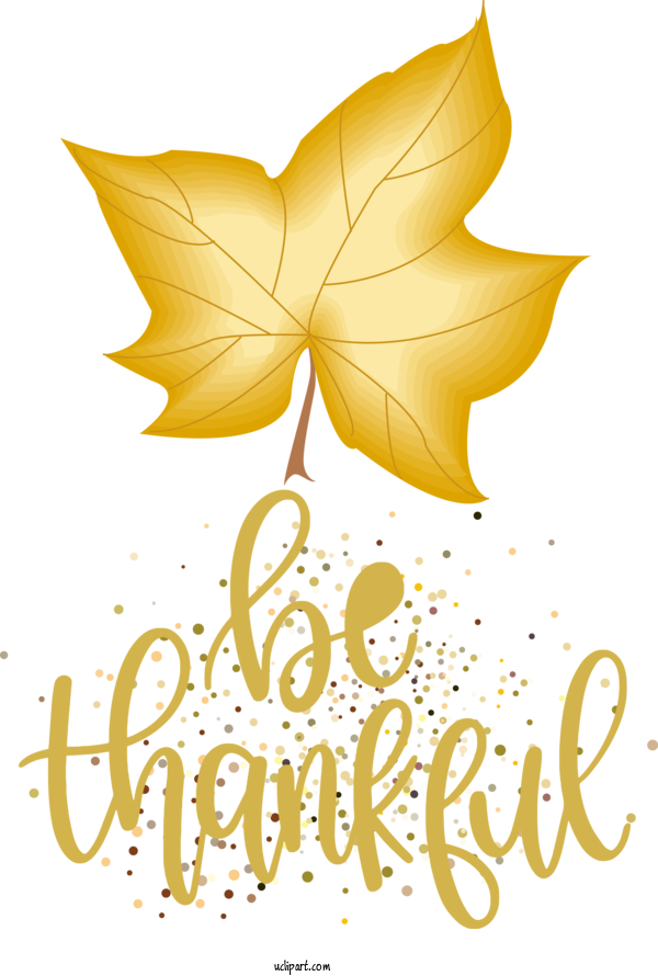 Free Holidays Leaf  Yellow For Thanksgiving Clipart Transparent Background