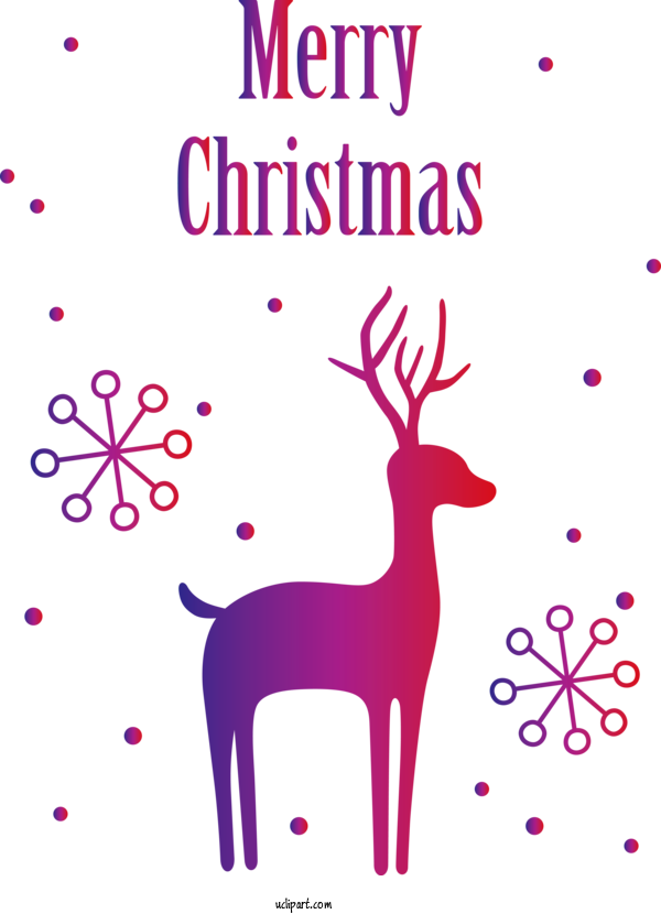 Free Holidays Reindeer Deer Sticker For Christmas Clipart Transparent Background