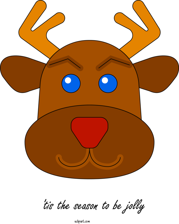 Free Holidays Reindeer Snout Cartoon For Christmas Clipart Transparent Background