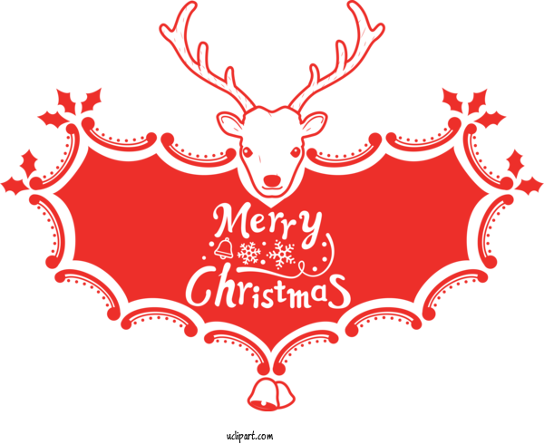 Free Holidays Logo Antler Moose For Christmas Clipart Transparent Background