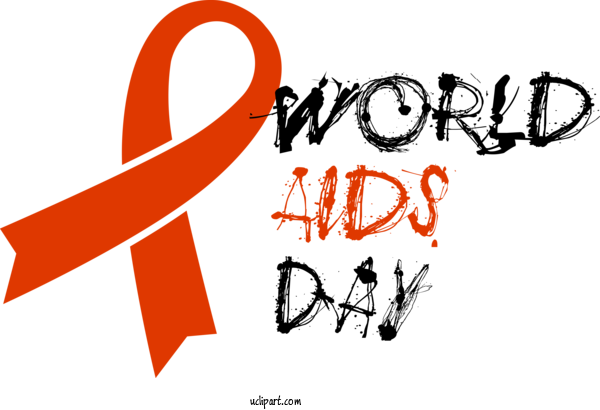 Free Holidays Logo Calligraphy Symbol For World Aids Day Clipart Transparent Background