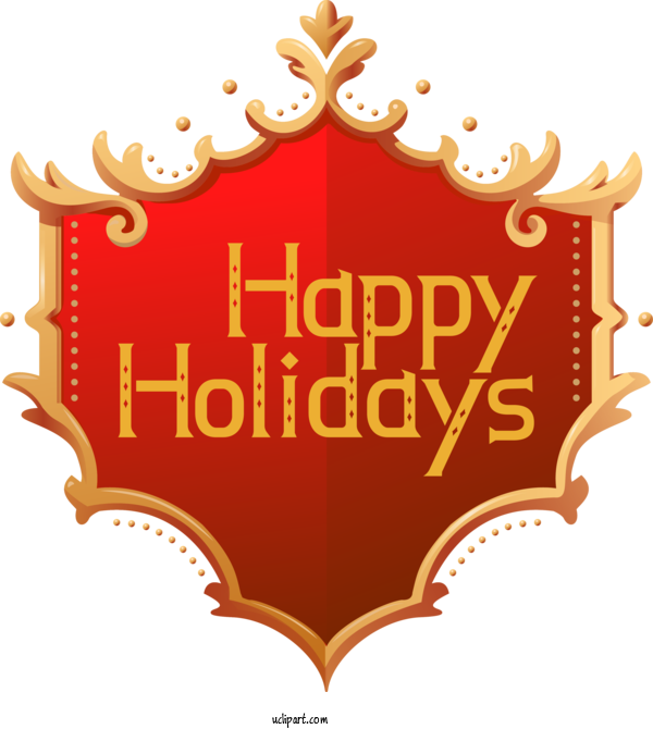 Free Holidays Logo Text Emblem For Christmas Clipart Transparent Background