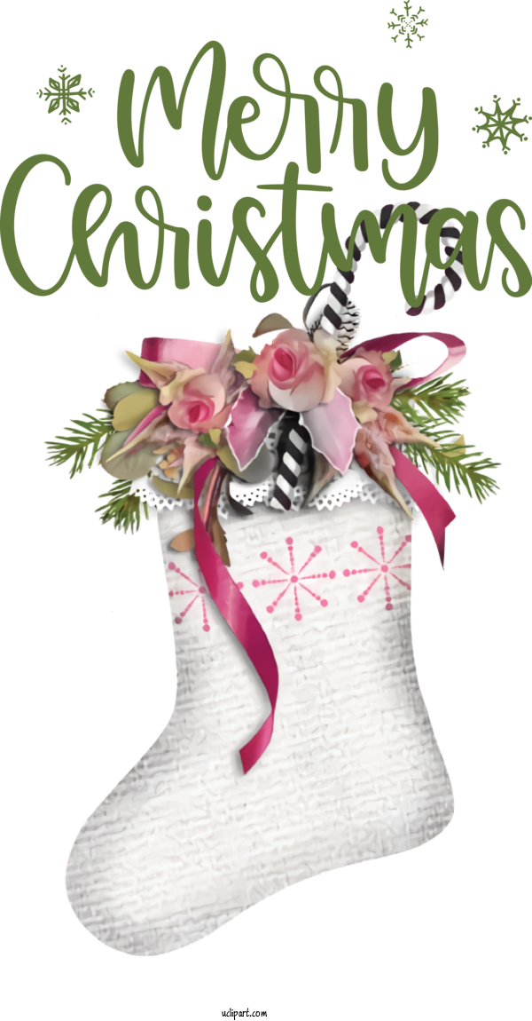 Free Holidays Floral Design Flower Sock For Christmas Clipart Transparent Background