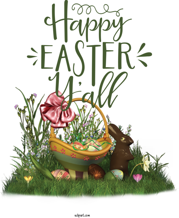 Free Holidays Easter Bunny Easter Basket Egg Hunt For Easter Clipart Transparent Background