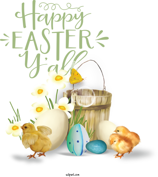 Free Holidays Easter Bunny Easter Egg Easter Postcard For Easter Clipart Transparent Background