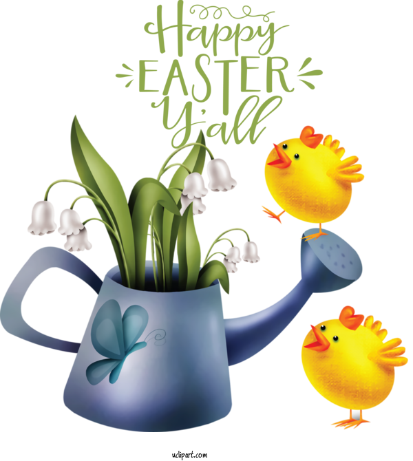 Free Holidays Flower Design Watering Can For Easter Clipart Transparent Background