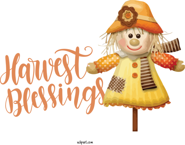 Free Holidays Scarecrow Cartoon Festival For Thanksgiving Clipart Transparent Background