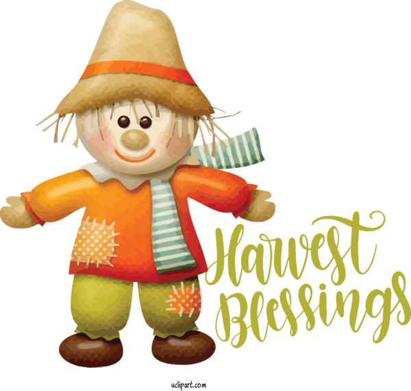 Free Holidays Scarecrow Festival Cartoon For Thanksgiving Clipart Transparent Background
