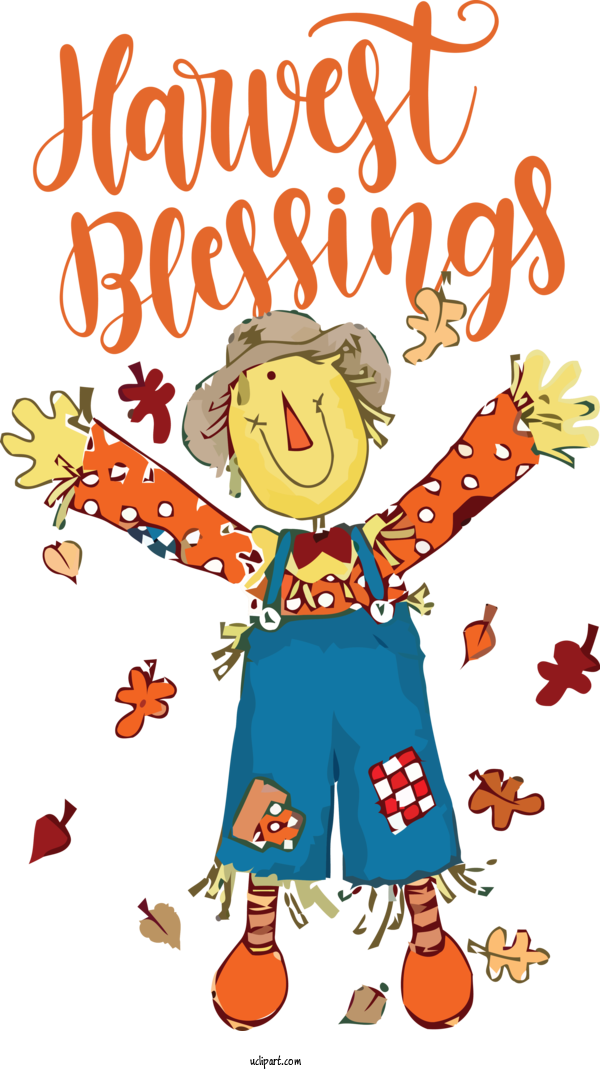 Free Holidays Cartoon Drawing Scarecrow For Thanksgiving Clipart Transparent Background