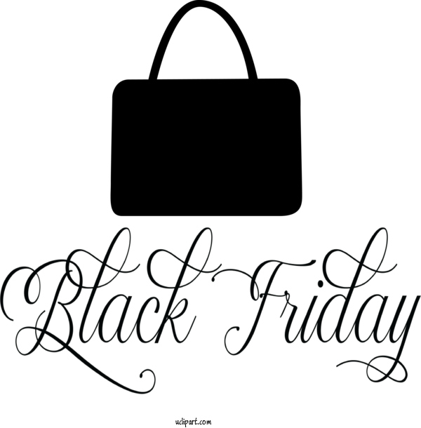 Free Holidays Black And White Line Art Design For Black Friday Clipart Transparent Background