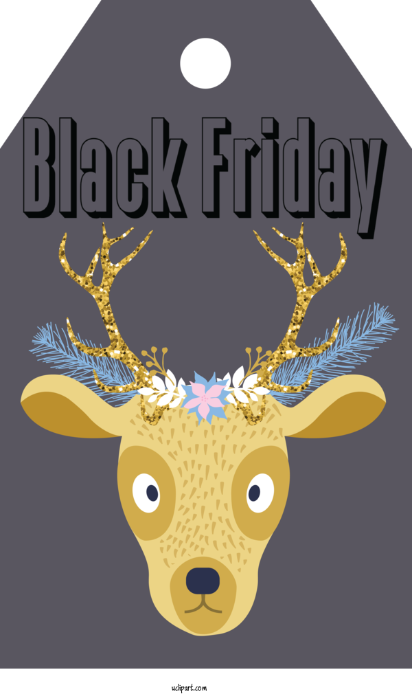 Free Holidays Reindeer Deer Antler For Black Friday Clipart Transparent Background