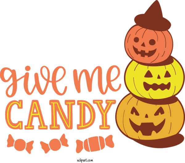 Free Holidays Jack O' Lantern Pumpkin Logo For Halloween Clipart Transparent Background