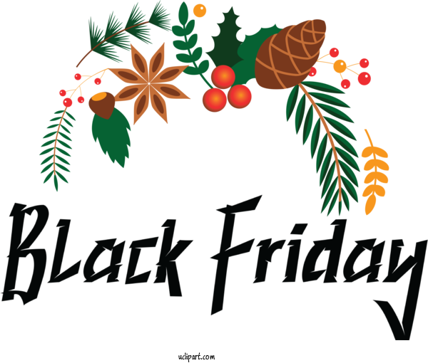 Free Holidays Leaf Flower Logo For Black Friday Clipart Transparent Background