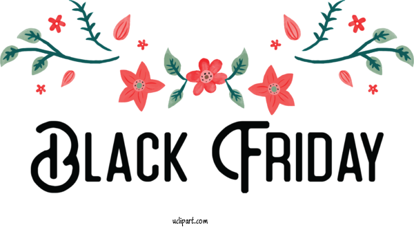 Free Holidays Floral Design Design Flower For Black Friday Clipart Transparent Background