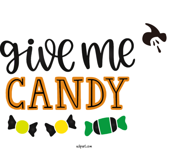 Free Holidays Logo Yellow Line For Halloween Clipart Transparent Background