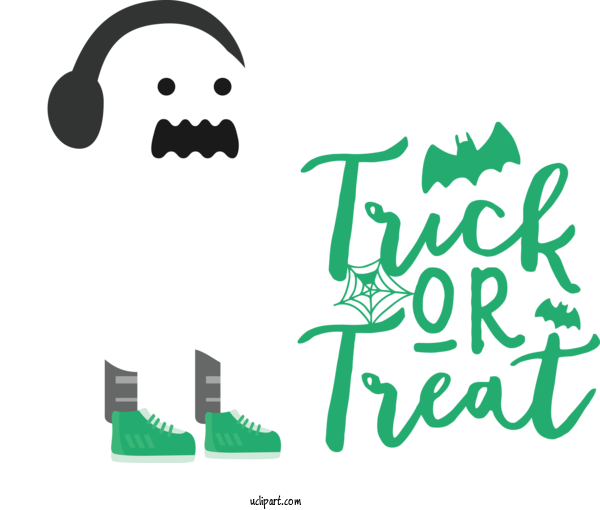 Free Holidays Logo Cartoon Green For Halloween Clipart Transparent Background