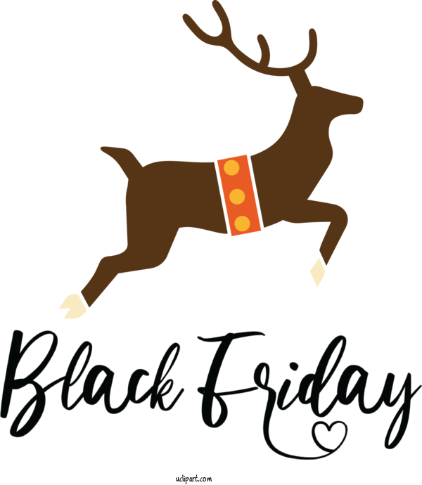 Free Holidays Reindeer Deer Logo For Black Friday Clipart Transparent Background