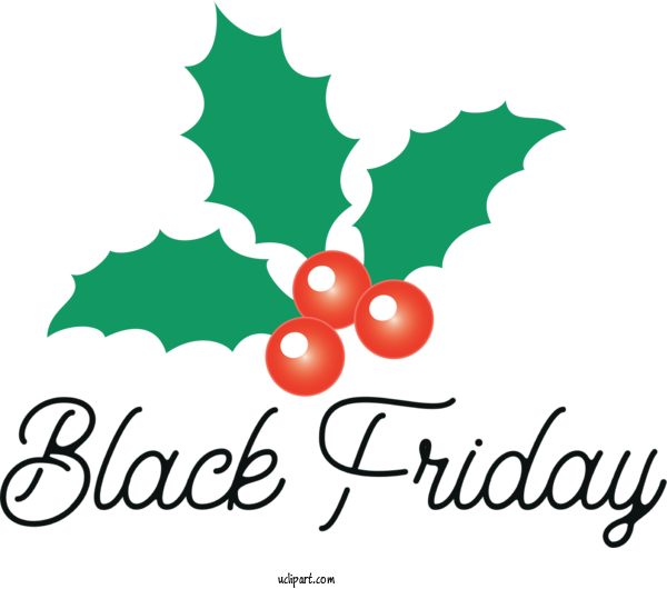 Free Holidays Holly Aquifoliales Logo For Black Friday Clipart Transparent Background