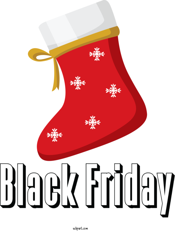 Free Holidays Christmas Stocking Logo Christmas Day For Black Friday Clipart Transparent Background