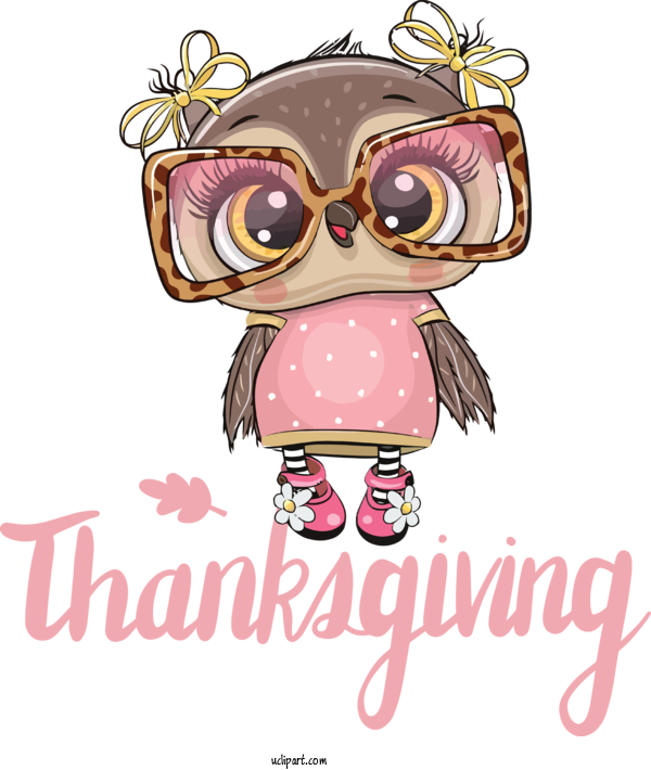 Free Holidays Royalty Free Cartoon Owls For Thanksgiving Clipart Transparent Background
