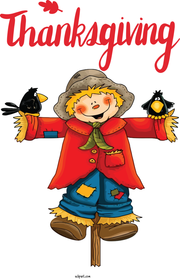 Free Holidays Cartoon Scarecrow Drawing For Thanksgiving Clipart Transparent Background
