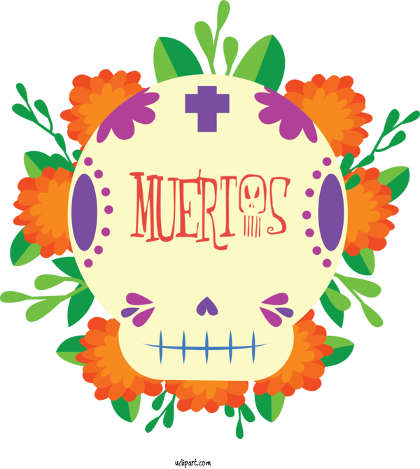 Free Holidays Day Of The Dead Calavera HELLO 2021 For Day Of The Dead Clipart Transparent Background