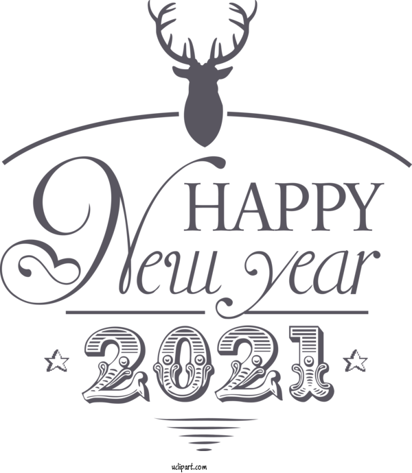 Free Holidays Reindeer Deer Line Art For New Year Clipart Transparent Background