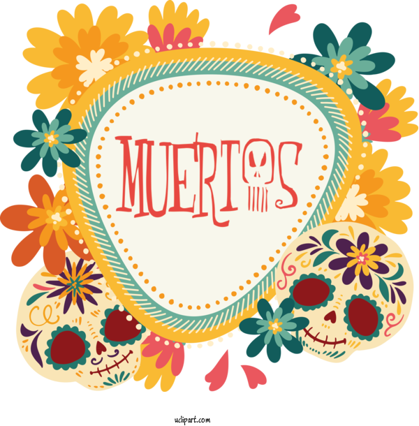 Free Holidays Floral Design Flora Line For Day Of The Dead Clipart Transparent Background