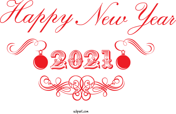Free Holidays Design Calligraphy Line For New Year Clipart Transparent Background