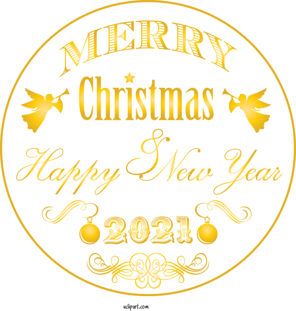 Free Holidays Calligraphy Yellow Produce For New Year Clipart Transparent Background